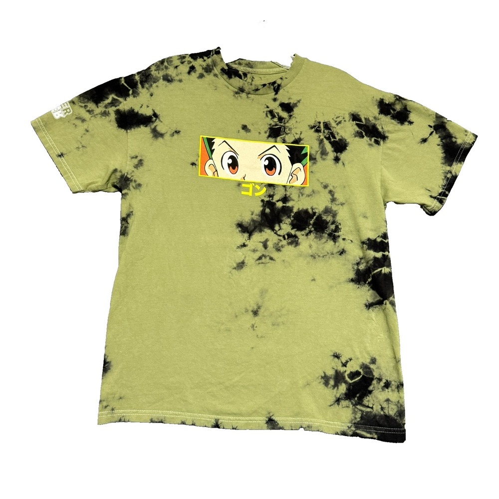 Hypland Hunter x Hunter Gon Anime Tee Green Tie Dye Streetwear Graphic T-Shirt M